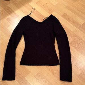 H&M Elegant Dark V-Neck Sweater